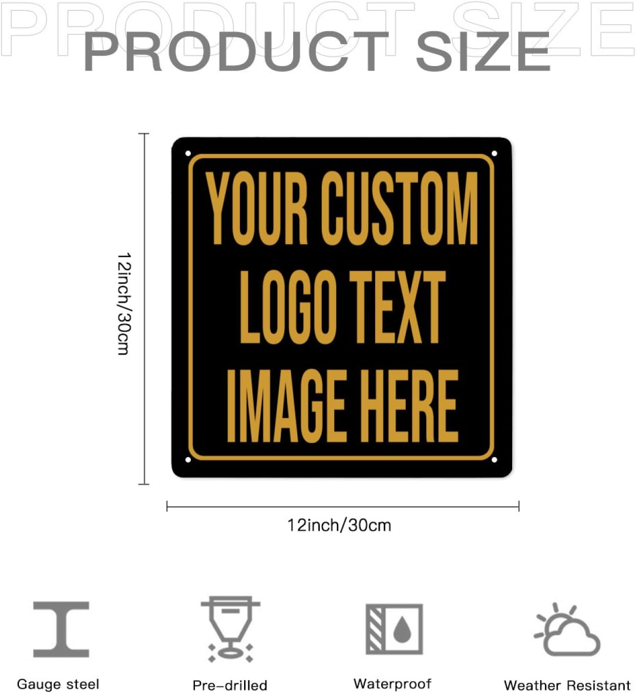 Custom Metal Signs - Personalized Signs for Office, Home, Bar - Indoor/Outdoor Use - 12"x12"