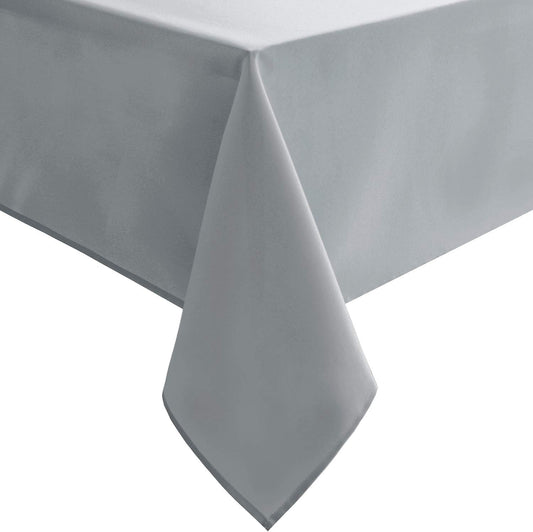 Hiasan Silver Grey Rectangle Tablecloth - Waterproof and Spillproof Washable Fabric Table Cloth for Dining Room Kitchen Party and Outdoor, 60 x 140 Inch