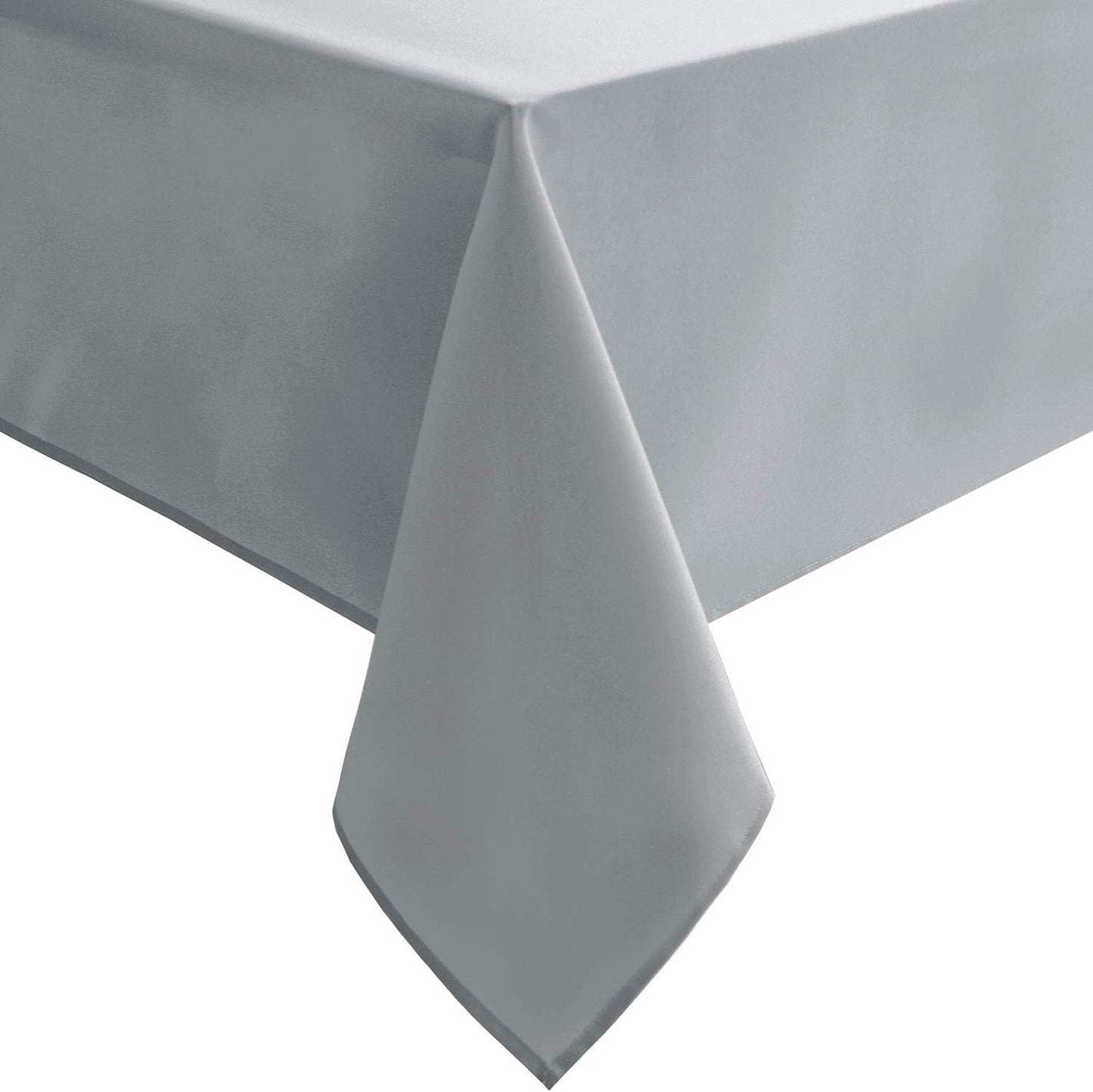 Hiasan Silver Grey Rectangle Tablecloth - Waterproof and Spillproof Washable Fabric Table Cloth for Dining Room Kitchen Party and Outdoor, 90 x 132 Inch
