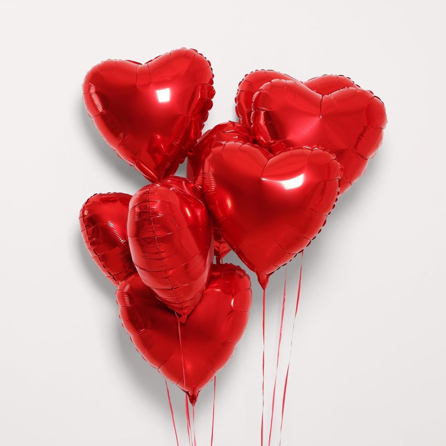 12Pcs 18 Inch Red, Hot Pink, Pink Heart Shaped Balloons, Love Balloons for Valentine's Day, Wedding, Birthday Decorations