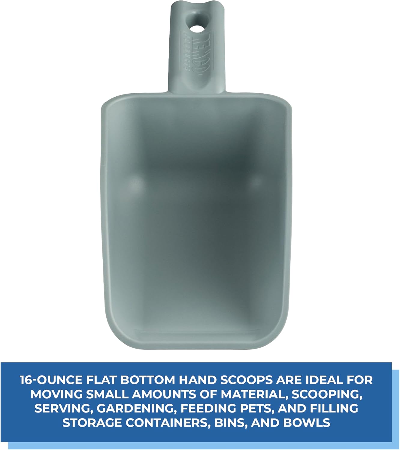 Vikan Remco 630088 Color-Coded Plastic Hand Scoop - BPA-Free Food-Safe Kitchen Utensils, Restaurant and Food Service Supplies, 16 oz, Gray