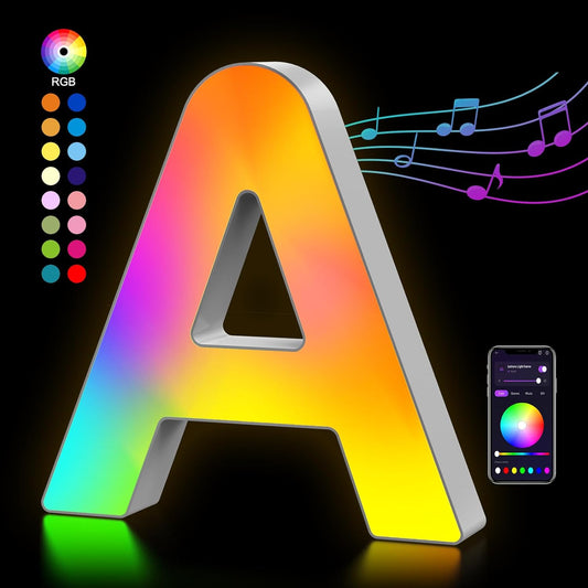 Light Up Letters Led Lights- Marquee Letters for Room Decor Wall Lights - Christmas Decorations Music Sync Color Change Colorful, Christmas Birthday Gifts for Girl, Teen Girls Gifts Home Wall Decor