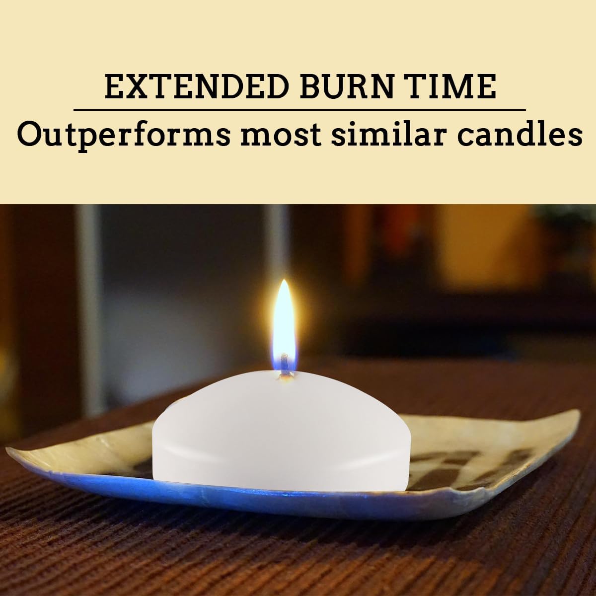 Unscented Floating Candles Set of 72, 3 Inch White Dripless Wax for Centerpieces at Wedding Pool Party Holiday, 10 Hour
