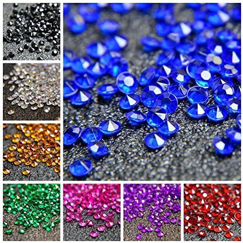 2000pcs/ Pack Wedding Table Acrylic Diamond Scatter Crystals Confetti Acrylic Gems Vase Fillers Rhinestones for Wedding, Bridal Shower, Vase Beads Decorations (8mm, Violet)