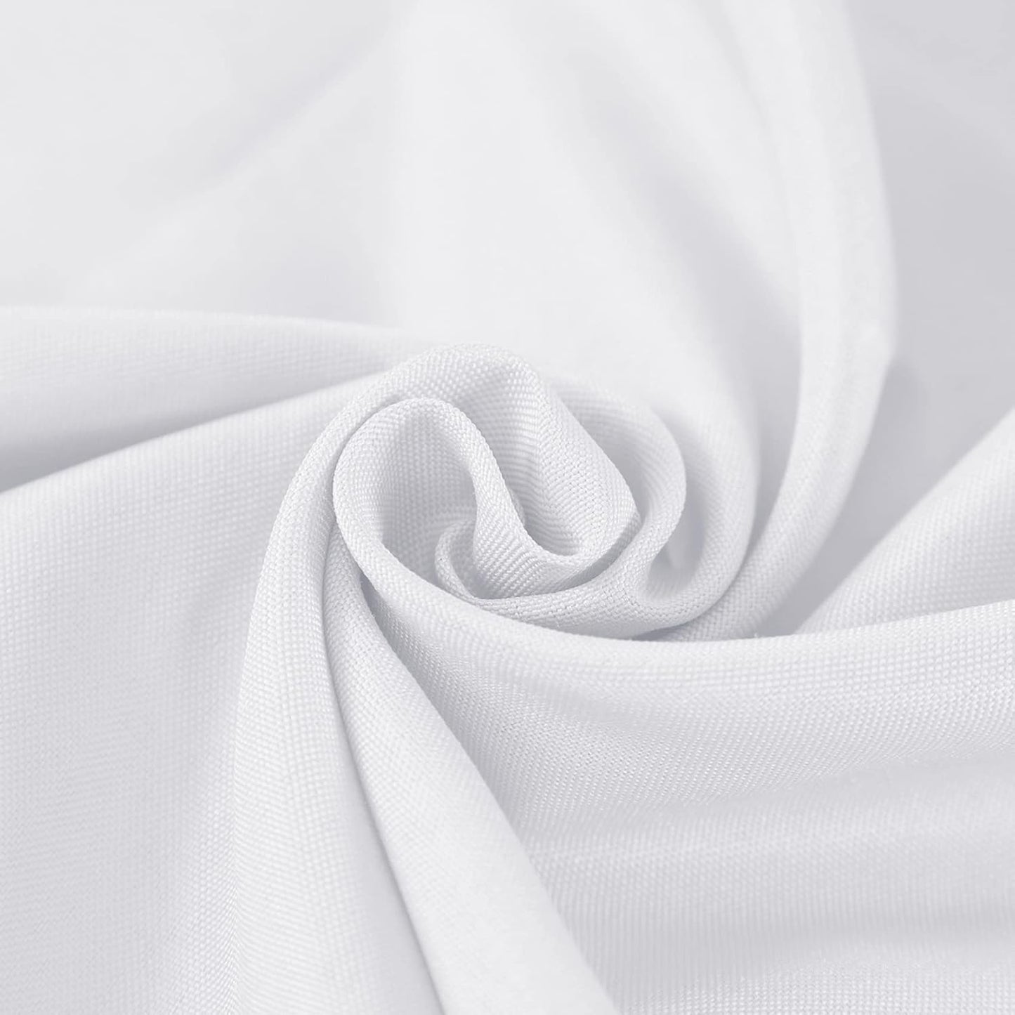 Fokitut 12 Pack Waterproof Round Tablecloth, 132 Inch, Stain Resistant and Wrinkle Polyester Table Cloth, Fabric Table Cover for Kitchen Dining, Wedding, Party, Holiday Dinner-White