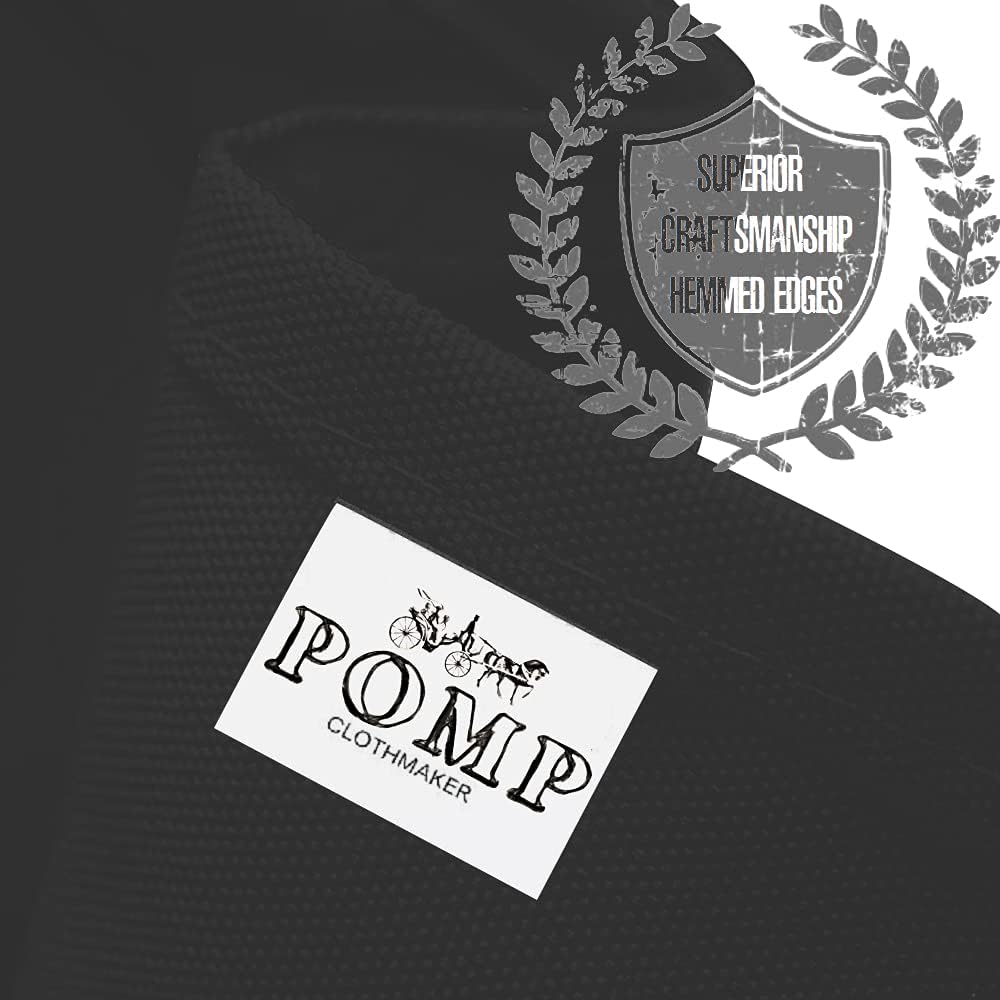 Pomp Black 60" x 126" Poplin Polyester Tablecloth (4 Pack) | Wrinkle + Stain Resistant Easy Care Premium Fabric | Fits 8FT Rectangle Table