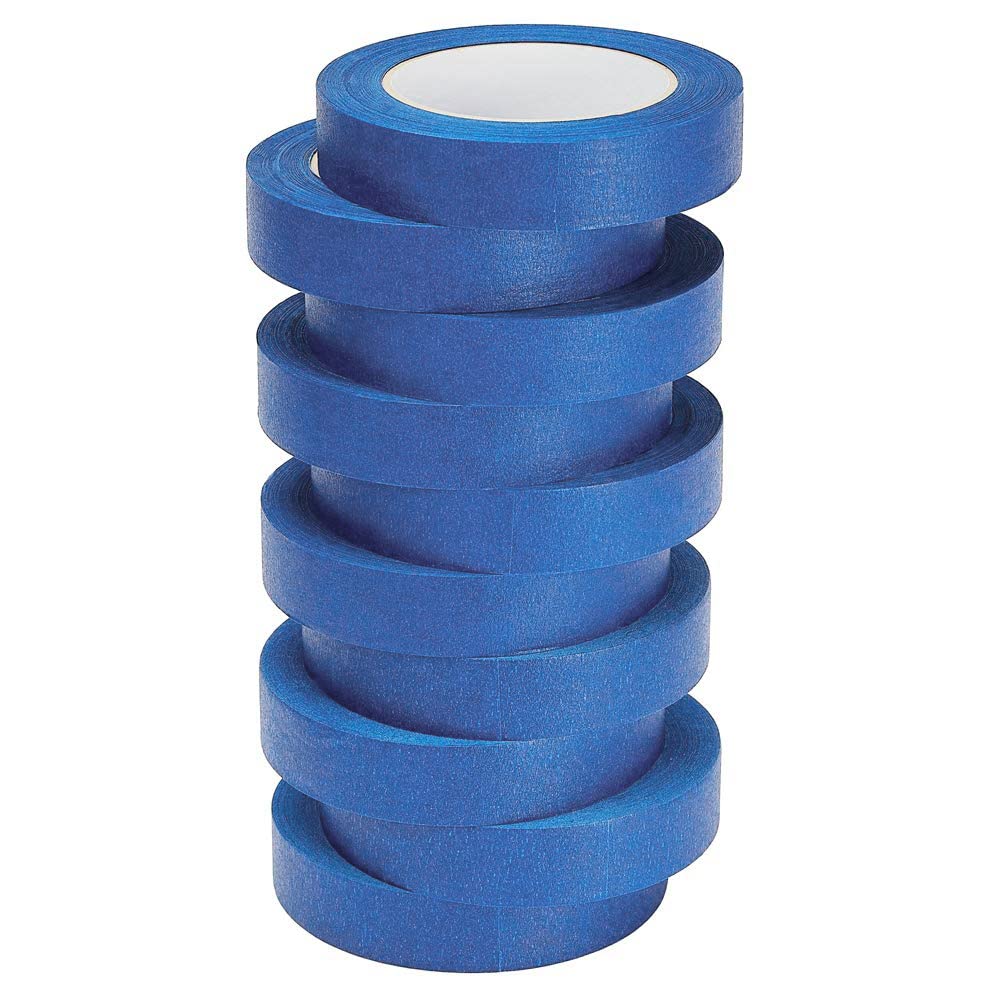 Lichamp 10-Piece Blue Painters Tape 1 inch, Blue Masking Tape Bulk Multi Pack, 1 inch x 55 Yards x 10 Rolls (550 Total Yards)