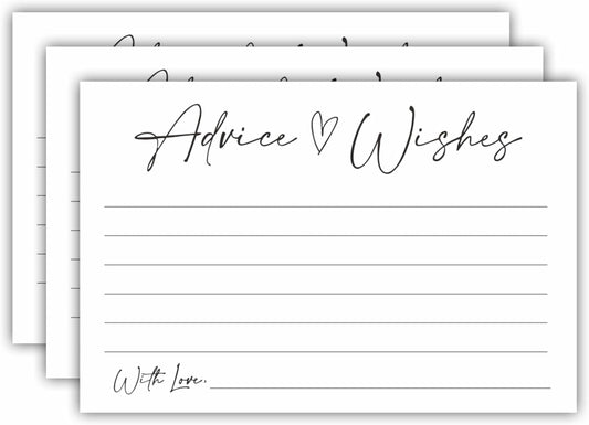 30 Advice And Wishes Cards, Minimalism White Wishes Cards For Wedding, Bridal Shower, Advice And Wishes For The Mr And Mrs, Baby Shower, Graduation, Retirement, Anniversary, Party Favor & Supplies-A01