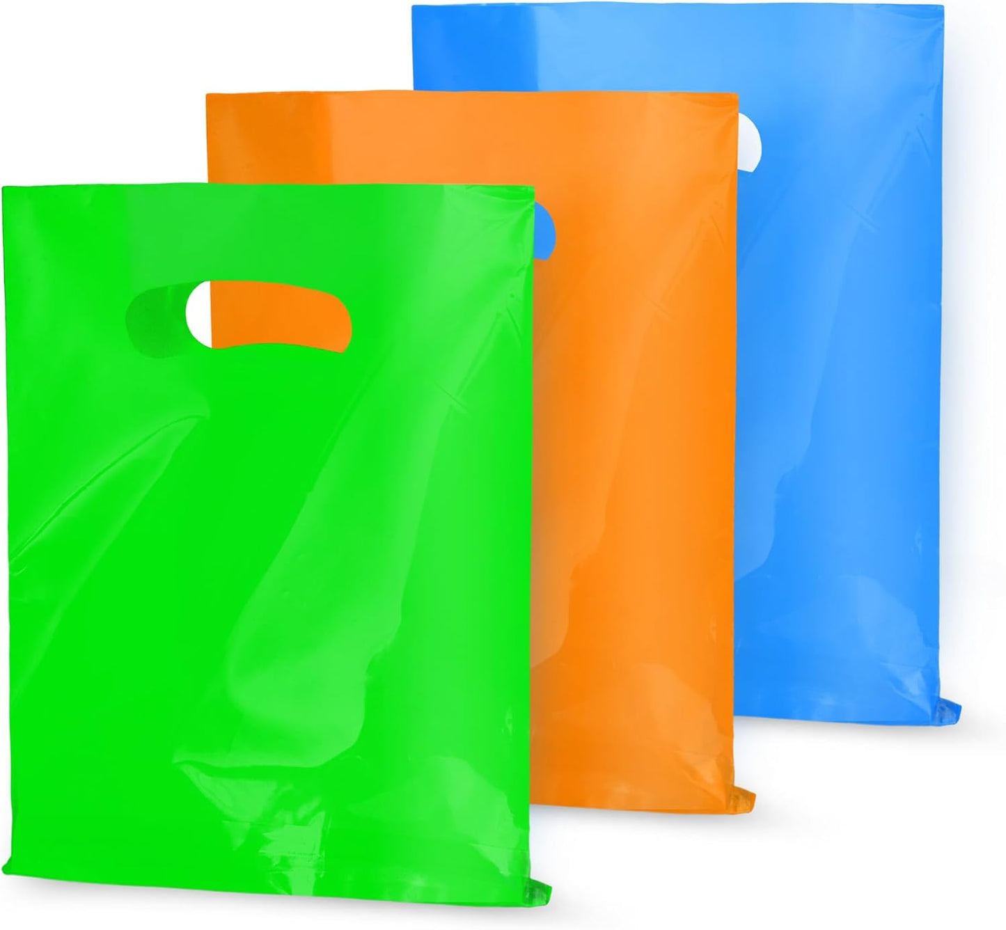 36 PCS Plastic Party Favor Small Gift Bags, 6"x8" Goodie Bags for Kids, Candy Treat Pouches Bulk with Handle for Kids' Birthday Party, Thanksgiving, Christmas, Halloween, 6 Colors