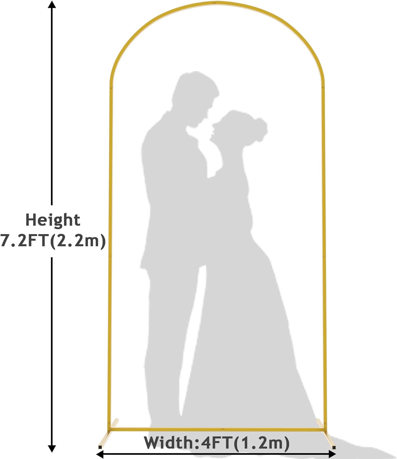 Wokceer 7.2 FT Wedding Arch Backdrop Stand, Gold Metal Arch Backdrop Stand for Wedding Ceremony Birthday Party Bridal Baby Shower Photo Booth Garden Floral Balloon Arches Decoration