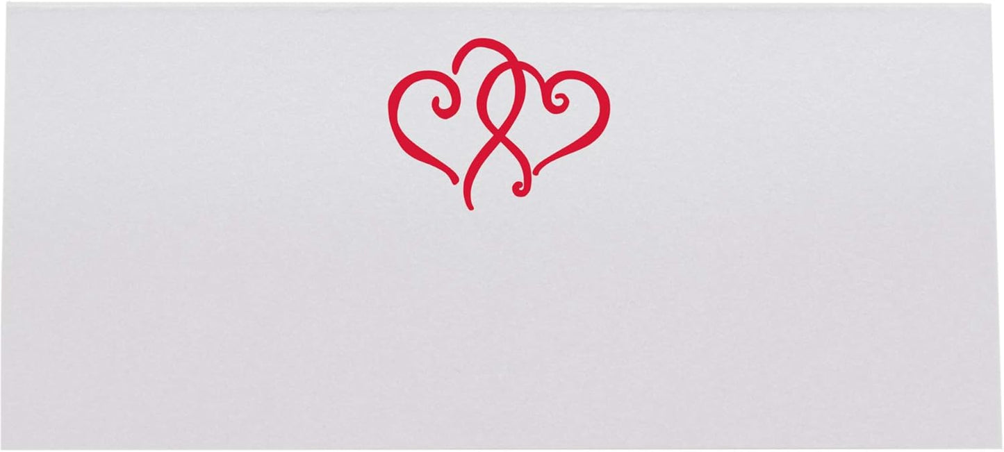 Linked Hearts Printable Place Cards, Ruby Red (Choose Color), Set of 60 (10 Sheets), Laser & Inkjet Printers - Wedding, Party, Dinner, and Special Events - Made in the USA