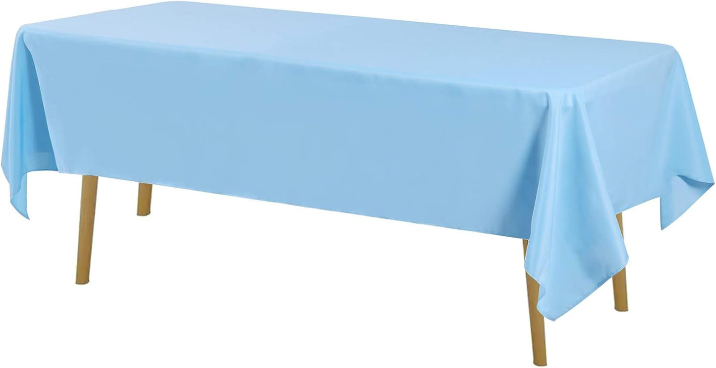 Rectangle Tablecloth 60x102 inch Washable Polyester Fabric Table Cloth for Wedding Party Dining Banquet Decoration（60x102, Blue Mist）