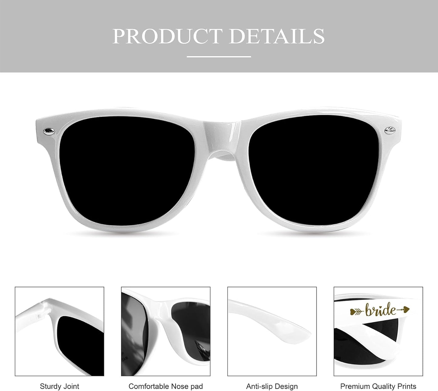 LADY&HOME 10 Pack Bachelorette Party Sunglasses Favors, Bridesmaid and Bride Tribe Sunglasses for Bridal Party, Bridal Shower(Pink)