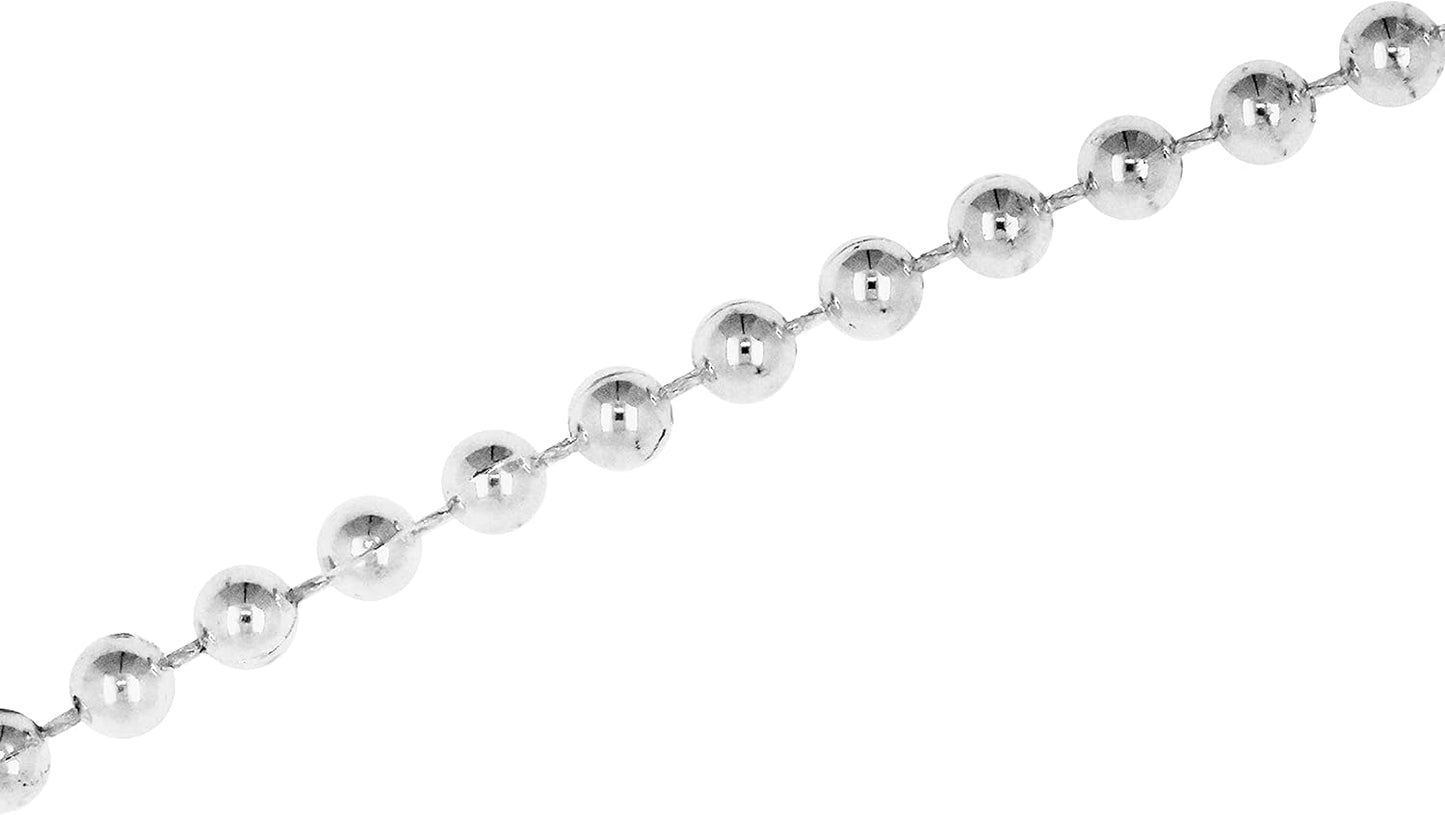 Mandala Crafts 4mm Faux Metallic Silver Pearl Beads Roll - 44 Yards Strand of Fake Pearls Chain Garlands Spool String for Christmas Tree, Wedding, Party, Vases, DIY Decoration