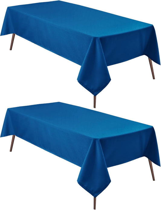 Hiasan 2 Pieces Royal Blue Tablecloth Square - Waterproof and Washable Fabric Table Cloth for Card Tables, 40 x 40 Inch