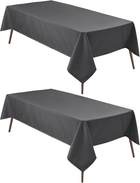 Hiasan 2 Pieces Square Tablecloth - Waterproof and Spillproof Dining Room Washable Polyester Table Cloth for Dining Room, 30 x 30 Inch, Grey