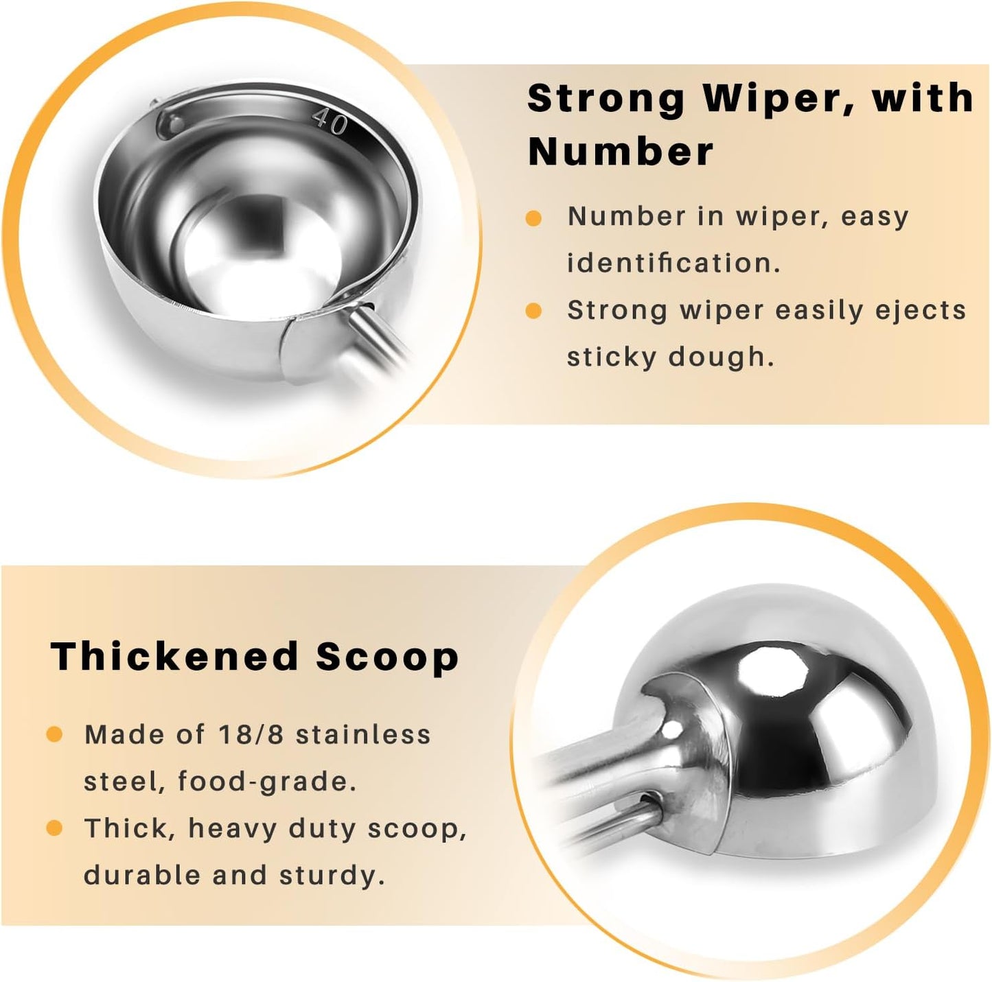 Cookie Scoop 1.5 Tablespoon, Small Cookie Dough Scoop, Cookie Scoops for Baking, Ice Cream Scoop, Selected 18/8 Stainless Steel for Making Cookie, Melon Ball, Ice Cream, Meatball