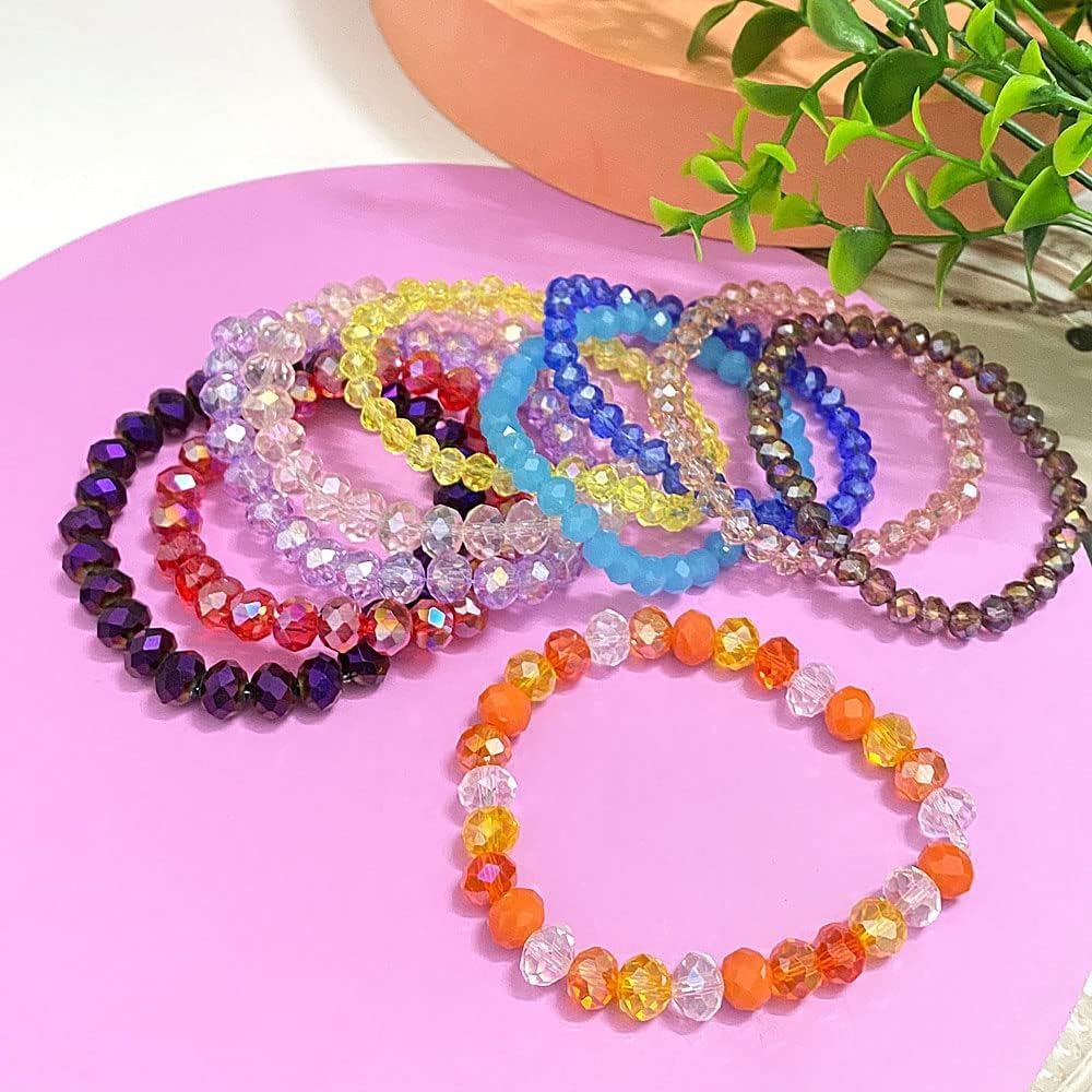100pcs 8mm Crystal Glass Beads for Crafts Faceted Rondelle Glass Beads for Jewelry Making Crystal Spacer Beads for Necklaces Bracelets Earrings DIY Craft(Peacock Green AB)