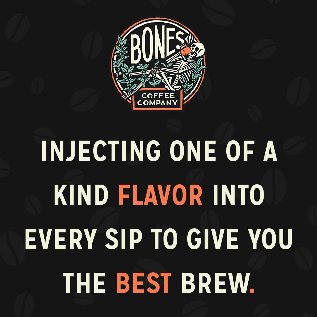 Bones Coffee Company NEW World Tour Sample Pack Box Set with Specialty Coffee Mug, 5 Assorted Single-Origin Low Acid Medium Roast Arabica Beans Flavored Coffee Gifts, 4 oz Pack of 5 Ground