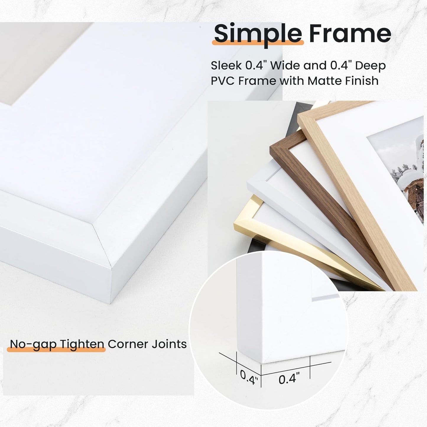 16x16 inch Picture Frame, 16x16 Photo Frames with 12x12 Removable Mat - High Definition Plexiglass - Vertical and Horizontal Display - Wall Hanging Frame - White, 3 Pack