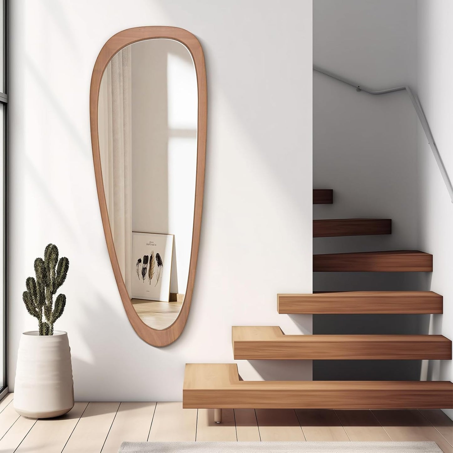WallBeyond Asymmetrical Mirror, Irregular Mirror Full Length, Boho Wall Mirrors Decorative for Bedroom Living Room Entryway Hall, Mid Century Modern Decor 60" H x 22" W