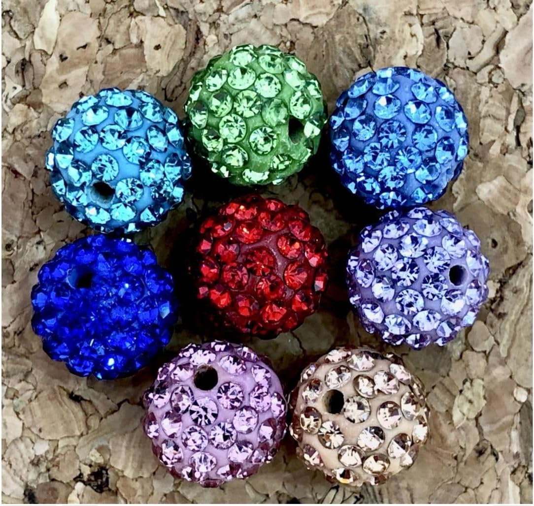 25pcs Adabele Grade A Suncatcher Crystal Rhinestone Pave Loose Beads 8mm Citrine Yellow Polymer Clay Disco Ball Spacers Compatible with Shamballa All Craft Jewelry Making DB8-29