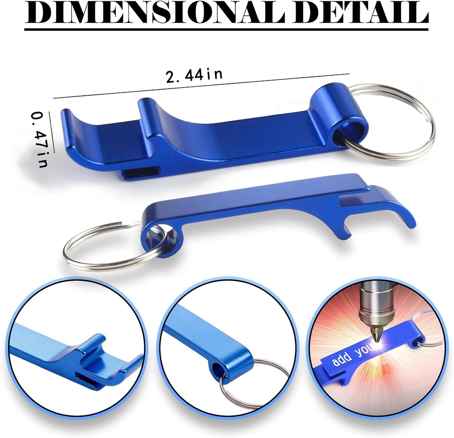 30pcs Personalized Bottle Opener Keychain Bulk Custom Engraved Text/Logo Keychains Customized Beer Bottle Opener for Bar, Graduation,Party,Wedding Favors Gift (30pcs)