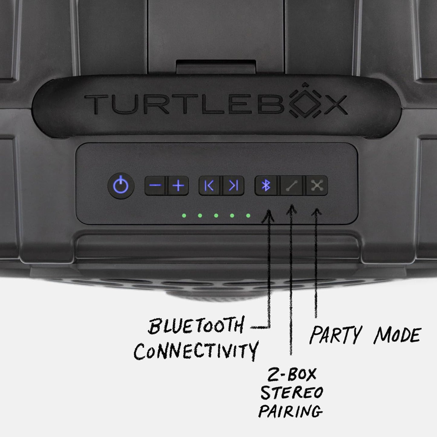 Turtlebox Original Gen 3: Portable Outdoor Bluetooth Speaker – Ultra-Loud (120dB), Waterproof (IP67), Rugged, Impact-Resistant, 3-Day Battery | Party Mode: Unlimited Pairing Stereo, Gray/Kelly Green