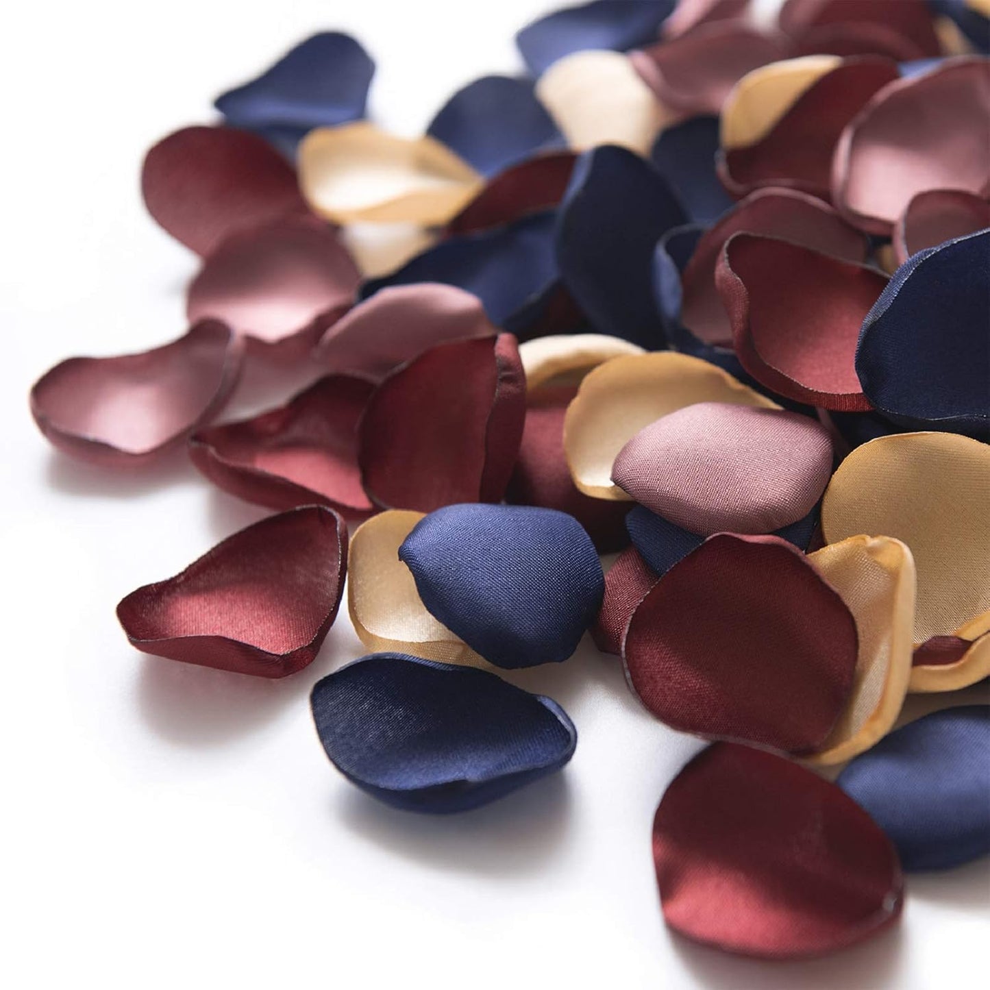 Ling's Moment Rose Petals, Silk Flower Petals for Wedding/Aisle/Flower Girl Baskets/Table Centerpiece Décor,etc.Burgundy Navy Gold 200pcs