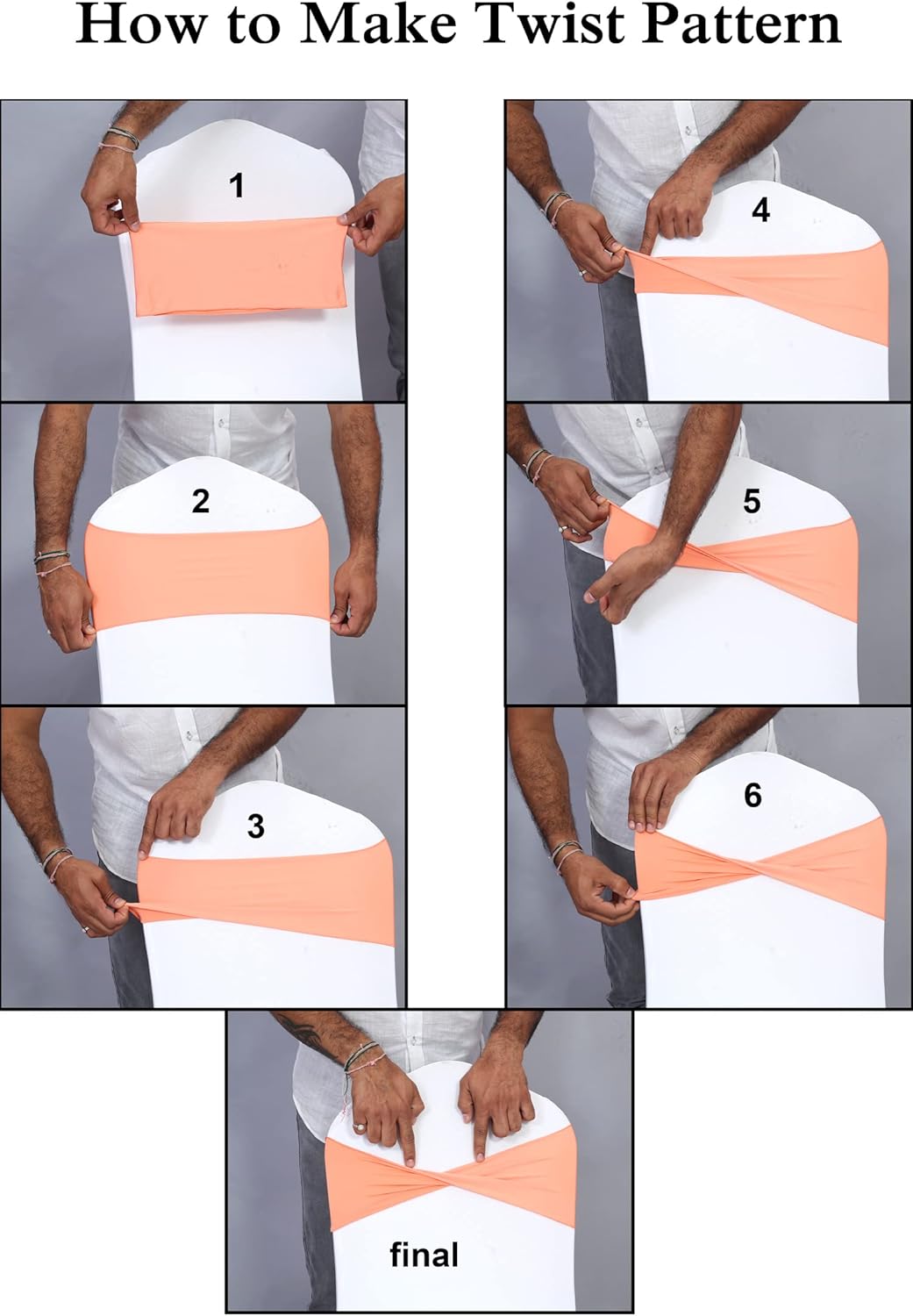VDS Pack of 250 PCS | Light Green | Spandex Chair Sashes Bows Without Buckle | Stretch Elastic Banquet Universal Folding Chair Band Tie with for Wedding Party Conference Celebration Event Decoration