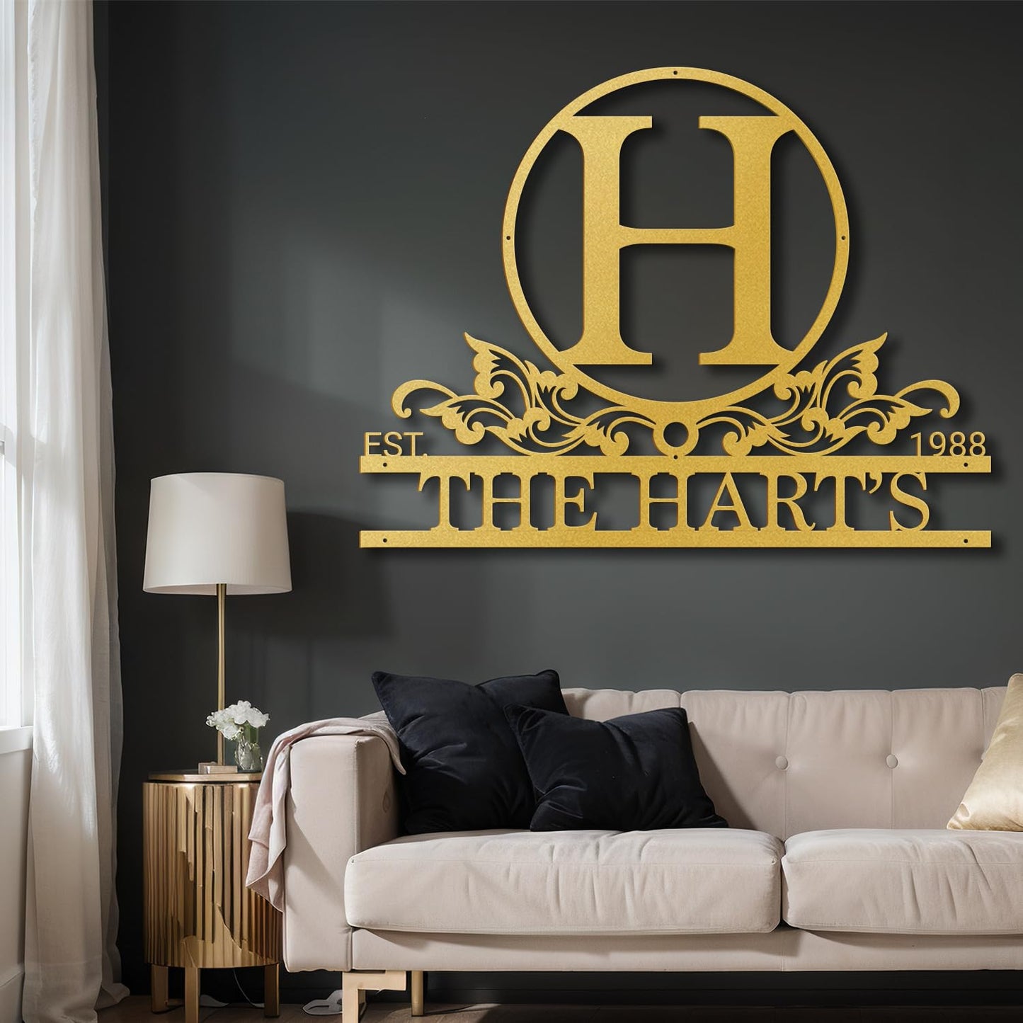 Custom Metal Name Sign Metal Wall Art Split Letter Monogram Wall Art Personalized Wedding Gift Fire Pit Outdoor Decor Cabin Sign