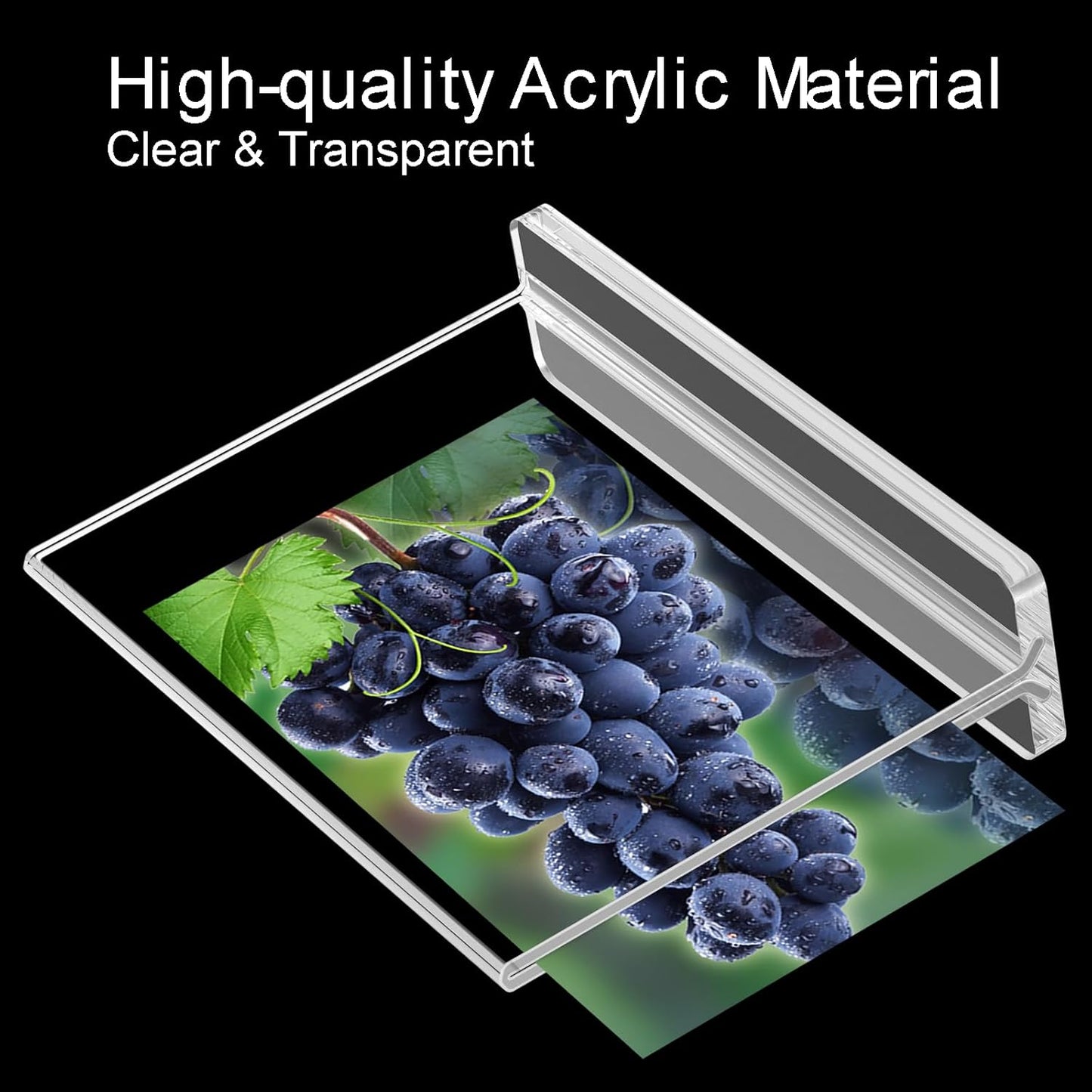 BlueValley 12 Pack Acrylic Sign Holder 8.5 x 11 Inch Horizontal - Clear Display Plastic Table Menu Signs Stand, Double Sided Flyer Holder Standing for Picture Paper Frame Holder Stand Home Office Retail Show Fair