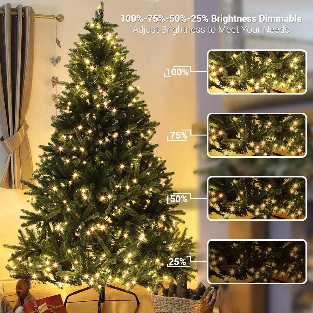 BrizLabs Christmas Lights, 180ft 500 LED Color Changing Christmas Lights with Remote Timer, 11 Modes Warm White & Multicolor LED Light String, Dimmable Decorative Xmas Light for Indoor Outdoor Tree
