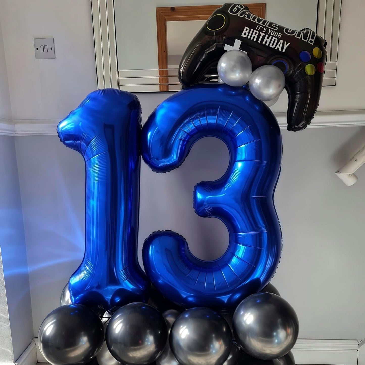 Navy Blue 7 Balloon Number,40 Inch Number 7 Balloon Big Dark Blue 7 Foil Mylar Helium Balloon for Birthday Party Decorations