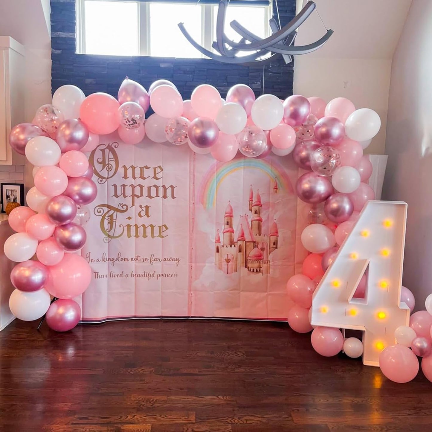 Pink Balloon Set - 12 Inch Metallic, Light Pink and White Latex, Pastel Macaron Pink Party Decoration for Girl Women Birthday, Wedding, Baby Shower, Valentine's Day