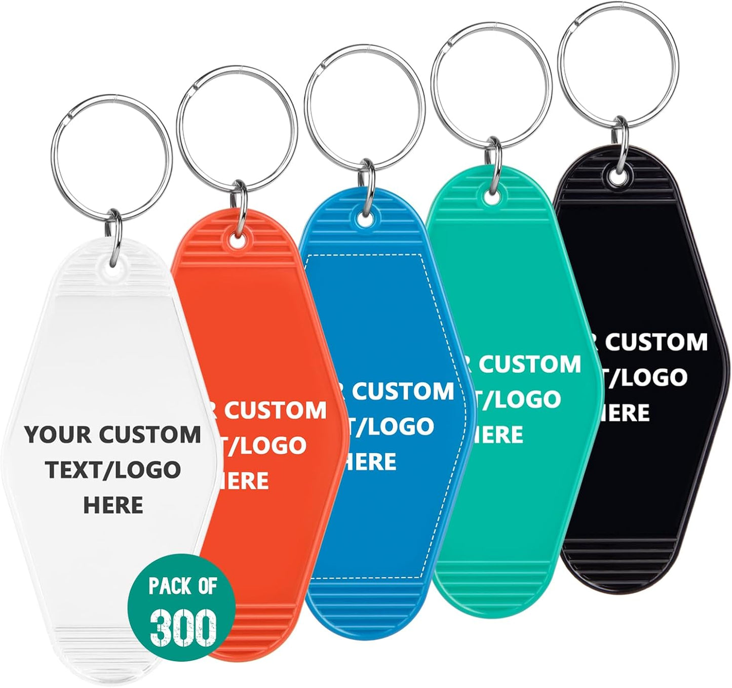 Custom Vintage Hotel Motel Keychains 300 Pack, Personalized Logo, Text Bulk - Perfect for Tradeshows, Campaign Gifts - Customizable Key Tags