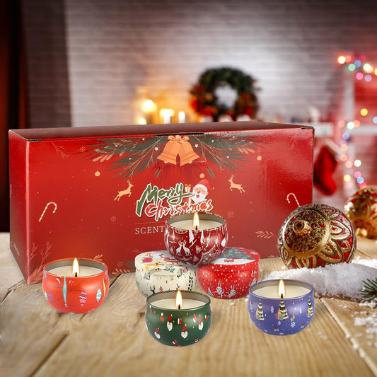 24 Pack Christmas Scented Candles Gift Set for Woman, Jar Candle, 2.5 oz Soy Wax Tin Candle-Ideal Gift for Travel Home Décor