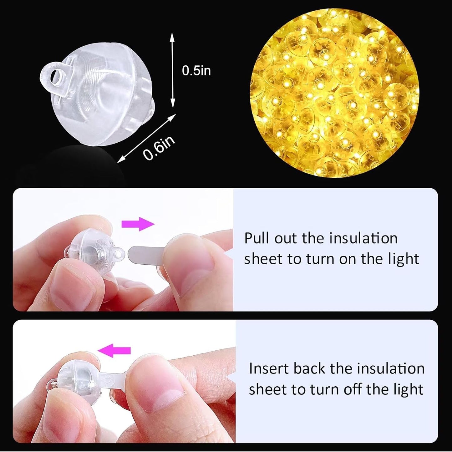 ZGWJ 100Pcs Balloon Lights with Lanyard, Balloons Light for Party Decorations,Paper Lantern,Easter Eggs,Birthday Party,Halloween Christmas Decoration(Glow steadily Warm White)