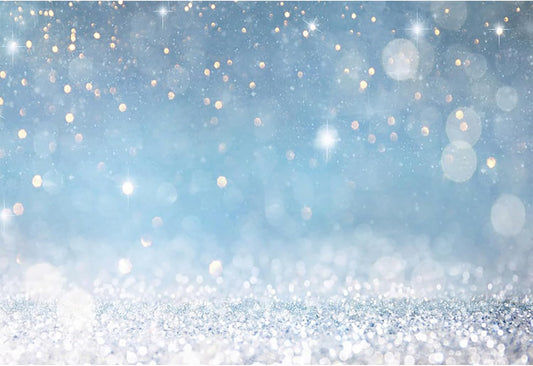 10x6.5ft Blue Bokeh (Not Glitter) Backdrops Birthday Party Abstract Golden Sparkling Spots Photography Background Baby Shower Wedding Prom Graduation Party Bokeh Decor Banner Photoshoot Props