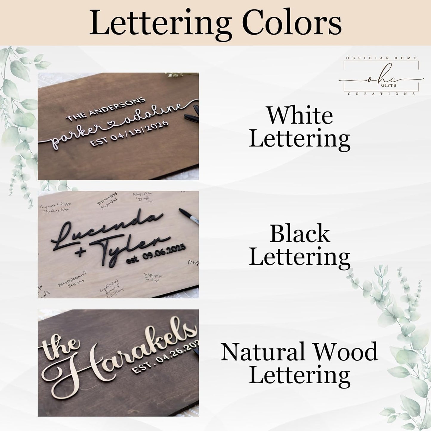 Personalized Last Name Guest Book, Unique Guest Book Sign, Custom Alternative Guest Book, Wooden Guest Book, Wedding Ceremony Guestbook Sign (Design 11)