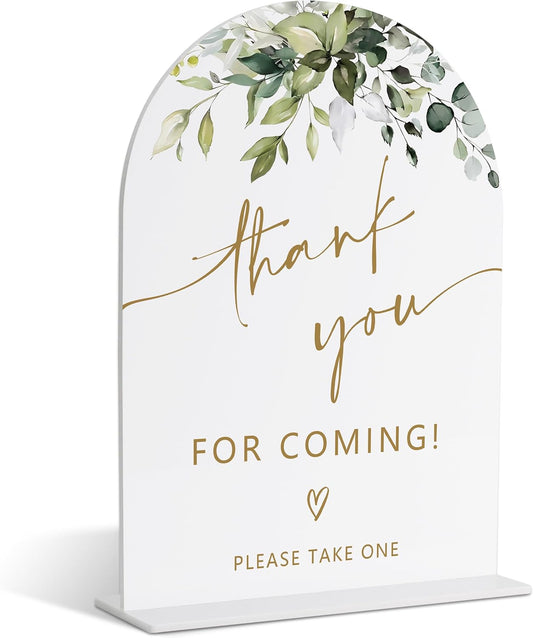 Thank You for Coming, Gift Table Sign, Greenery Gold Bridal Shower Decorations, Wedding Signs for Ceremony and Reception, Engagement Decor, Wedding Table Acrylic Decor, Bachelorette Party Favors - 23