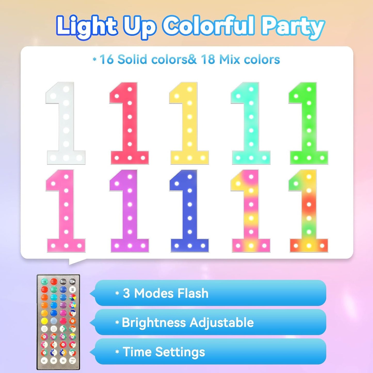 Ledido 4FT Marquee Light Up Numbers, 34 Colors Changing Marquee Numbers 4 Feet Tall with Remote, Big Numbers for Party Wedding Graduation Birthday Decoratoons, Large Light Up Number 0
