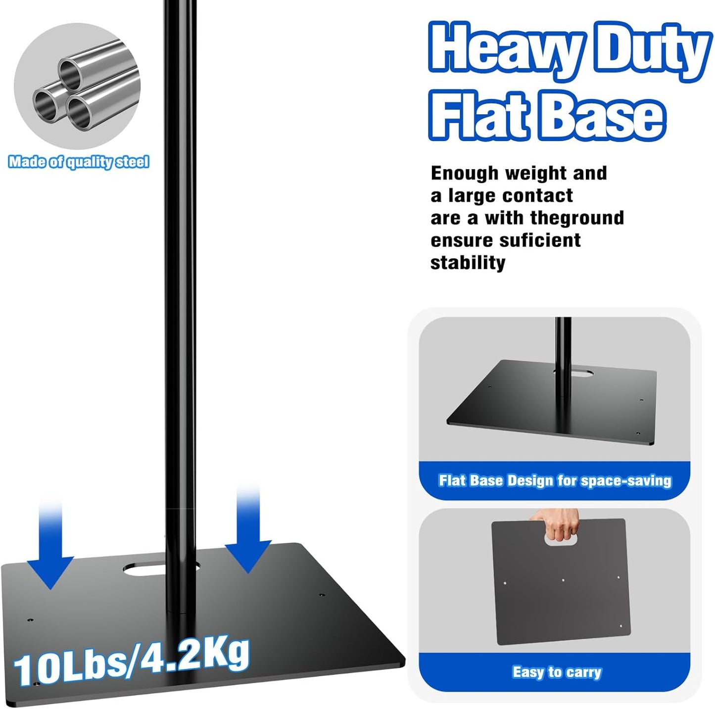 Pipe and Drape Backdrop Stand 8ftx10ft Adjustable Background Support System Heavy Duty Background Stand for Wedding Banquet Decorations Black