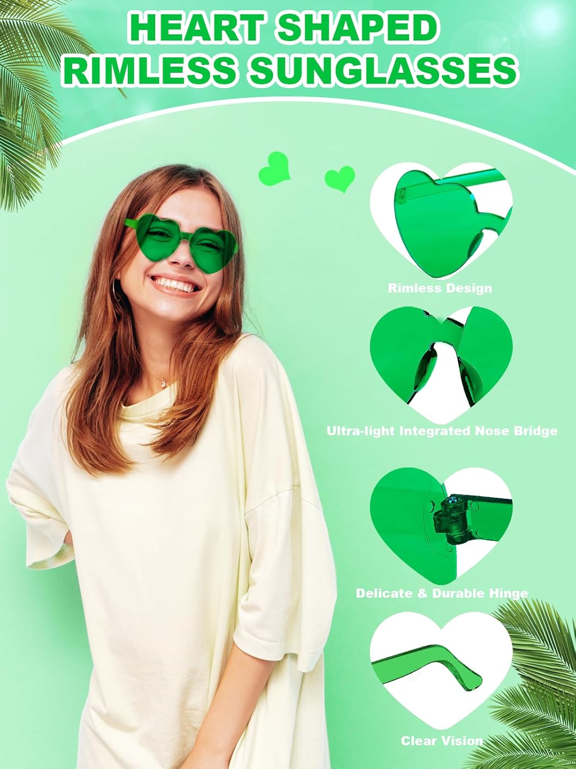 12 Pairs Heart Shaped Sunglasses for Women Colorful Glasses Fun Trendy Transparent Heart Sunglasses Party Favor