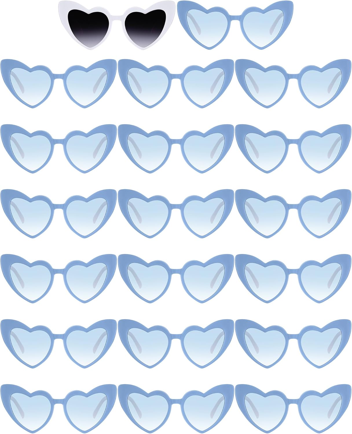 Flutesan 20 Pairs Retro Heart Sunglasses Vintage Cat Eye Heart Glasses Women Bachelorette Bride Sunglasses Bulk