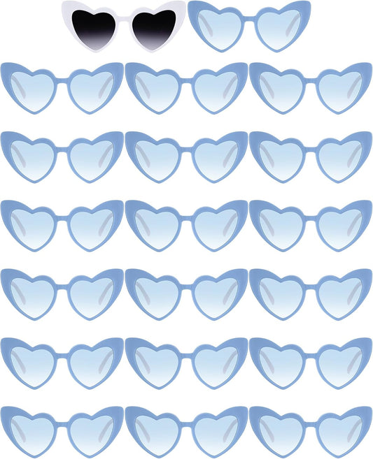 Flutesan 20 Pairs Retro Heart Sunglasses Vintage Cat Eye Heart Glasses Women Bachelorette Bride Sunglasses Bulk