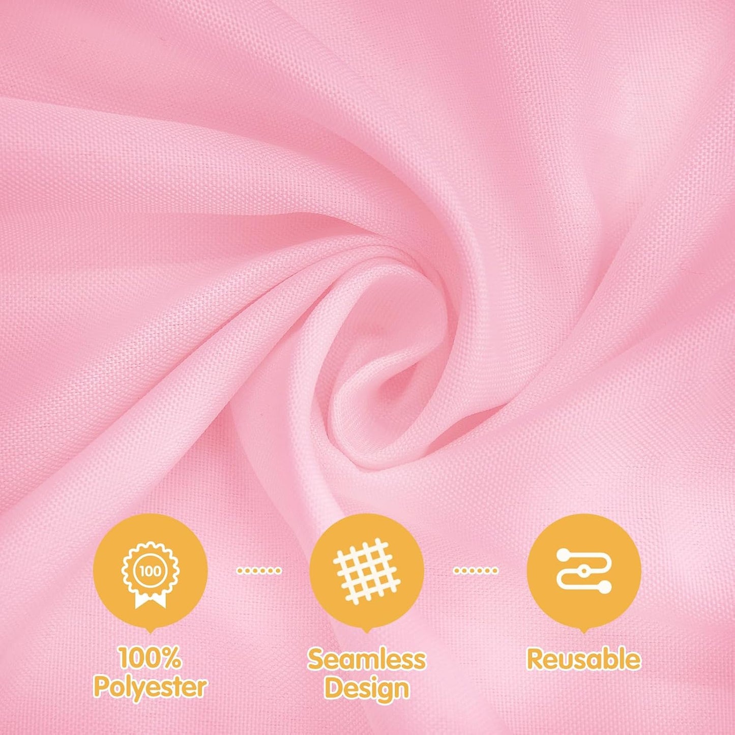 BRILLMAX 4 Pack Pink Tablecloths for 8 Foot Rectangle Tables 90 x 156 Inch - 8ft Rectangular Bulk Linen Polyester Fabric Washable Cloth Cover for Wedding Reception Banquet Birthday Party