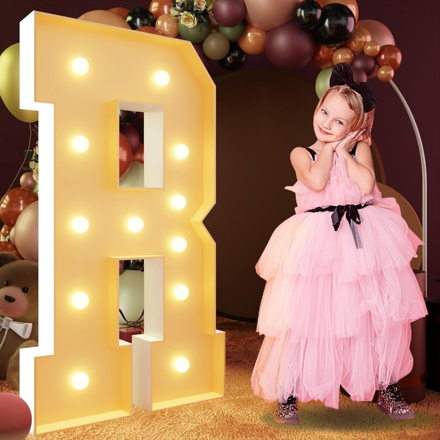 imprsv 4FT Marquee Letters Large Light Up Letters for Birthday Party Decor Wedding Decorations, Marquee R for Party Decoration Large Signs Arch Kit Decorations