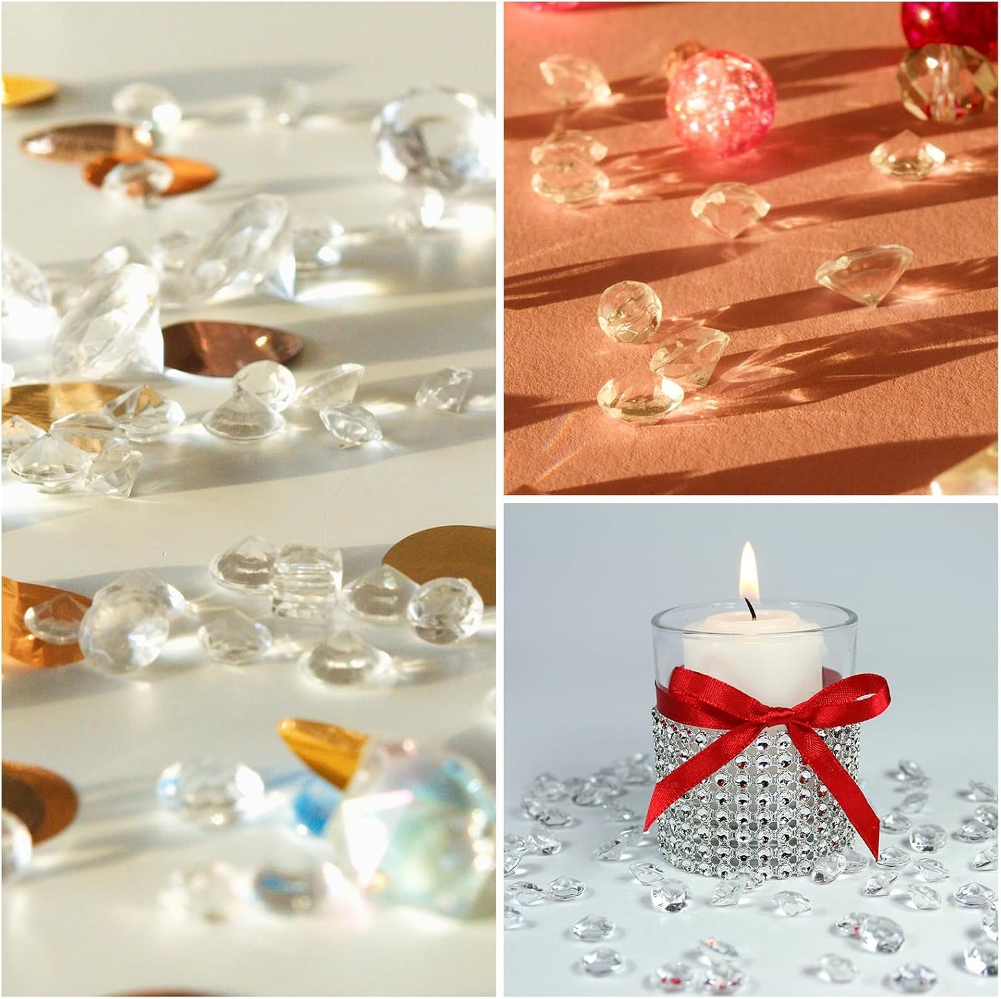 PATIKIL 4000 Pcs Wedding Table Scatter Confetti Crystals 6mm Acrylic Diamonds Vase Fillers Gems for Table Centerpiece Decorations Party Vase Beads, White