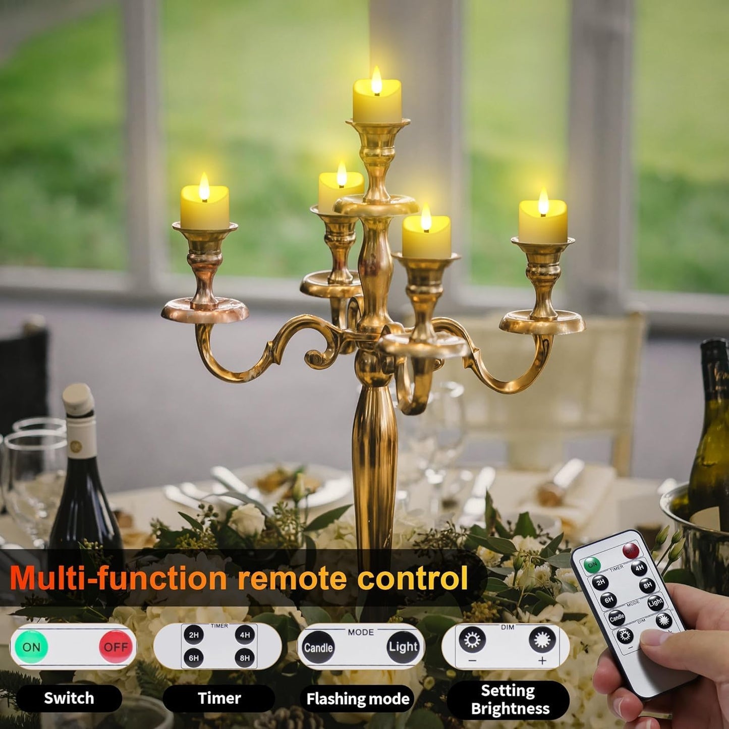 YiaMia Rechargeable Tea Lights with Remote, Flameless LED Candle with 24H Cycle Timer, Battery Operated Tea Lights for Votive, Weddings, Parties, Halloween, Christmas, Home Decoration (12)